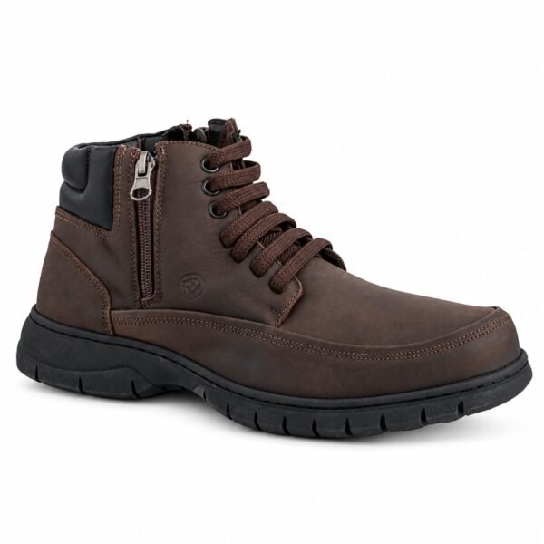 Bota Masculina Anatomic Gel Rústico Café com Zíper 7965