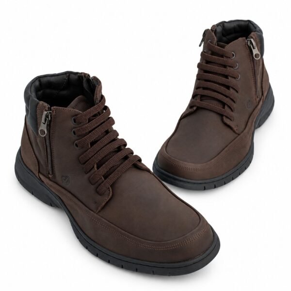Bota Masculina Anatomic Gel Rústico Café com Zíper 7965