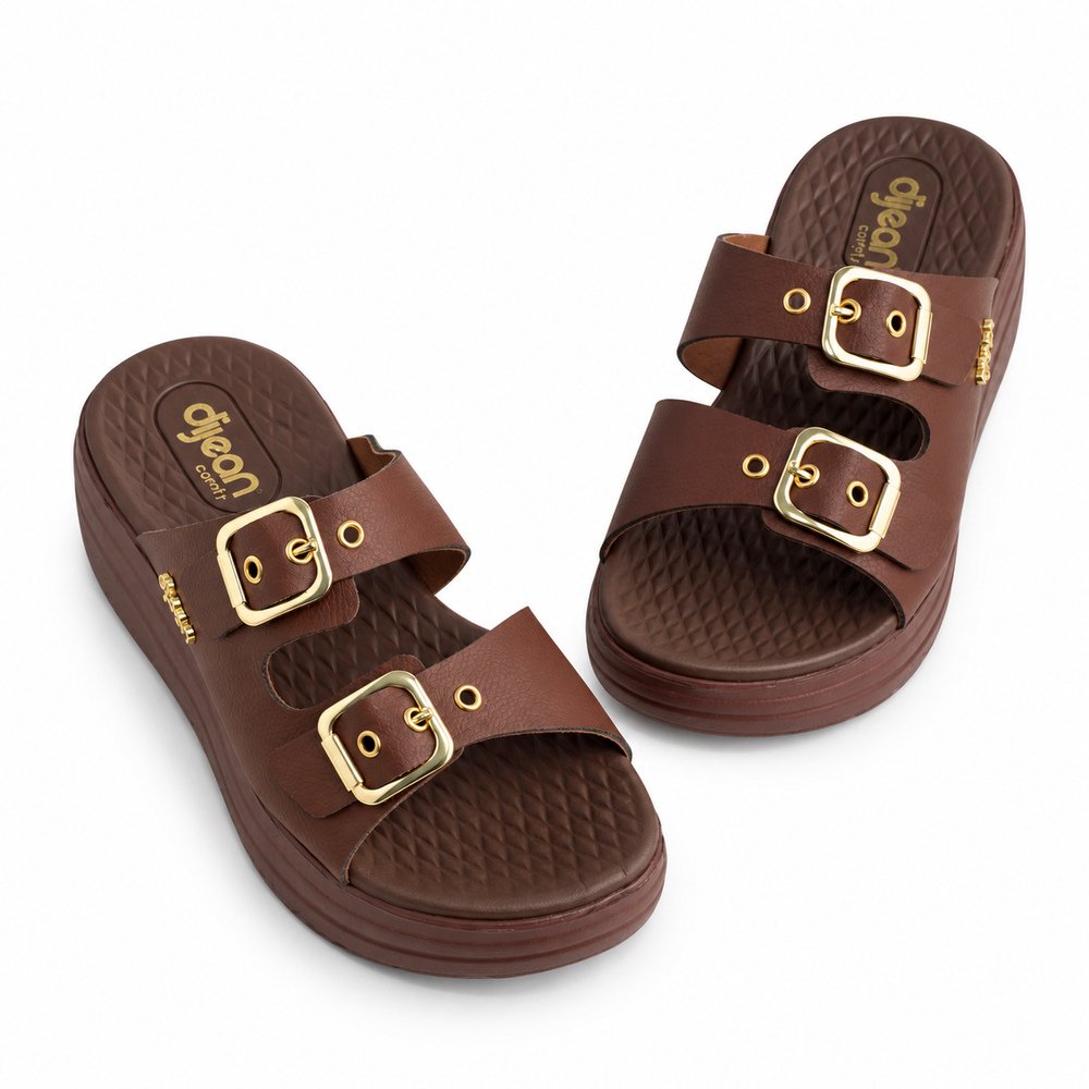 Chinelo Feminino Dijean Chocolate 33120006-0153 - Imagem 3