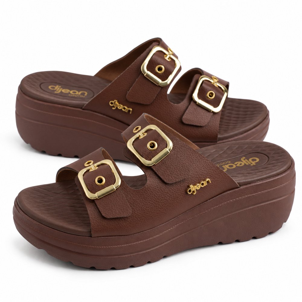Chinelo Feminino Dijean Chocolate 33120006-0153 - Imagem 5