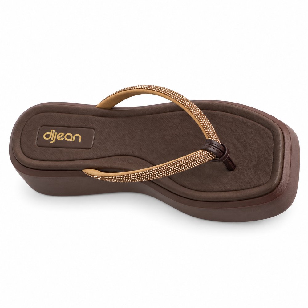 Chinelo Feminino Dijean Chocolate 33160007-0025 - Imagem 4