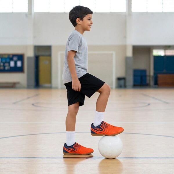 Chuteira Futsal Infantil Penalty Bravo Y-4 Laranja/Marinho