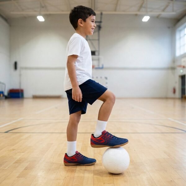 Chuteira Futsal Infantil Penalty Bravo Y-4 Marinho/Vermelho