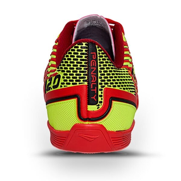 Chuteira Futsal Infantil Penalty Garra Y-2.0 Vermelho/Amarelo Flúor