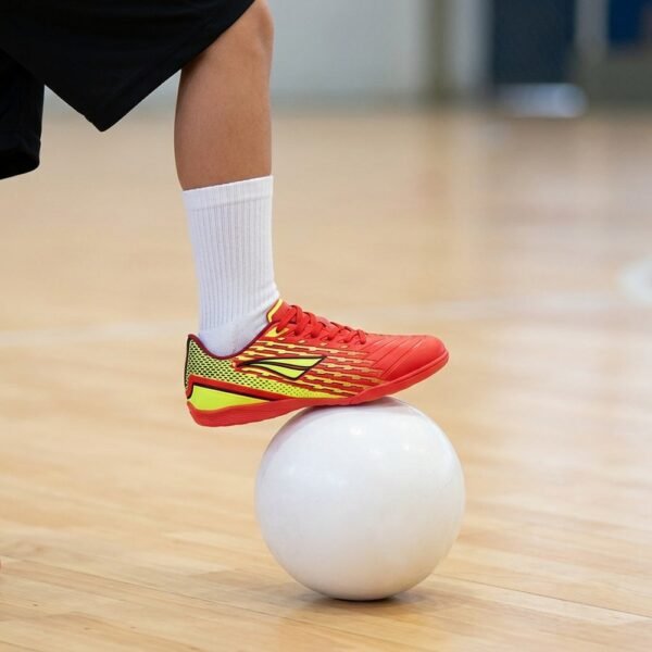 Chuteira Futsal Infantil Penalty Garra Y-2.0 Vermelho/Amarelo Flúor