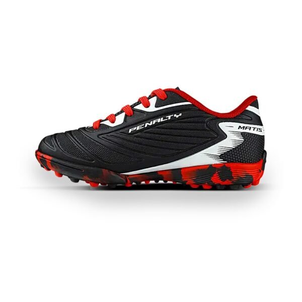 Chuteira Society Infantil Penalty Matis Turbo XXVI Preto/Branco/Vermelho