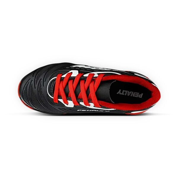 Chuteira Society Infantil Penalty Matis Turbo XXVI Preto/Branco/Vermelho