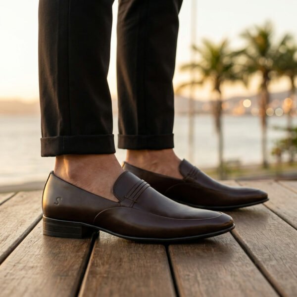 Mocassim Masculino Scatamacchia em Couro Cacau 15415