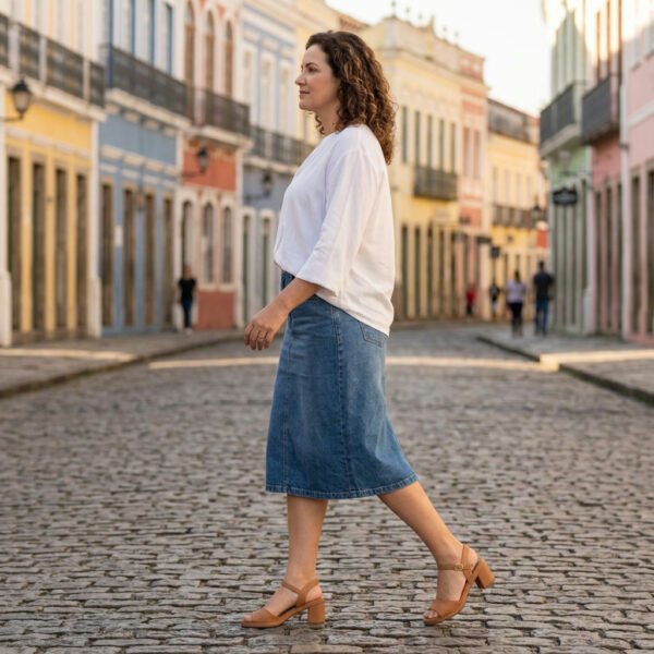 Sandália Feminina Piccadilly Salto Bloco Caramelo 566096
