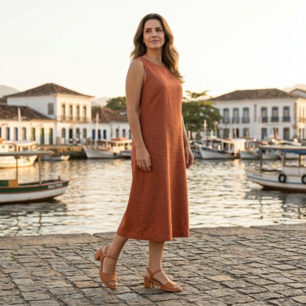 Sandália Feminina Piccadilly Salto Bloco Caramelo 566096