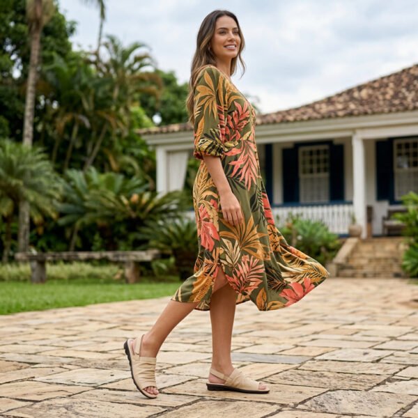 Sandália Feminina Couroflex Amêndoa 19628