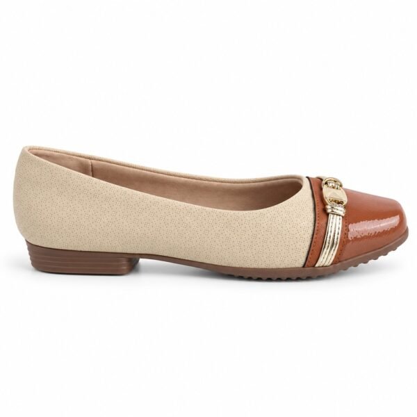 Sapatilha Feminina Piccadilly Bege e Ocre 250290