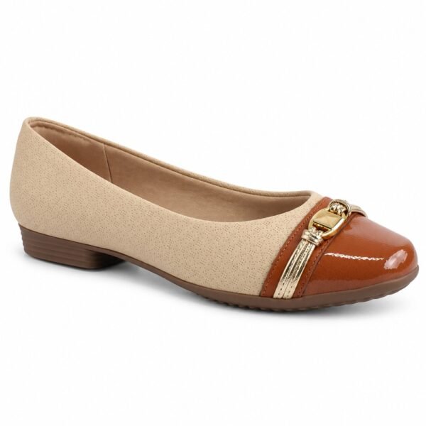 Sapatilha Feminina Piccadilly Bege e Ocre 250290