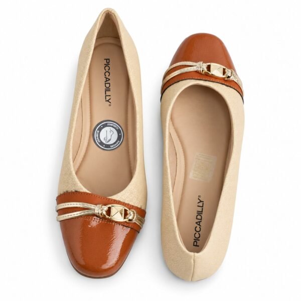 Sapatilha Feminina Piccadilly Bege e Ocre 250290