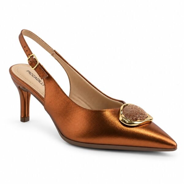 Scarpin Slingback Feminino Piccadilly Ouro Velho 772013