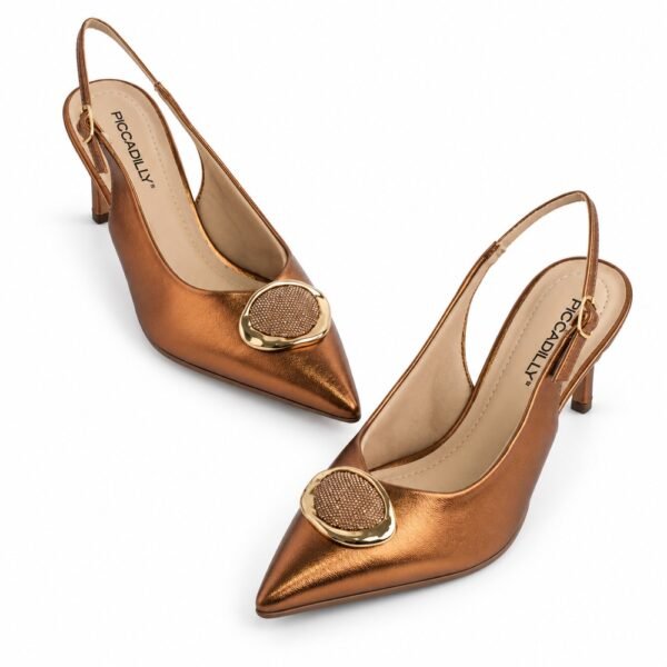 Scarpin Slingback Feminino Piccadilly Ouro Velho 772013