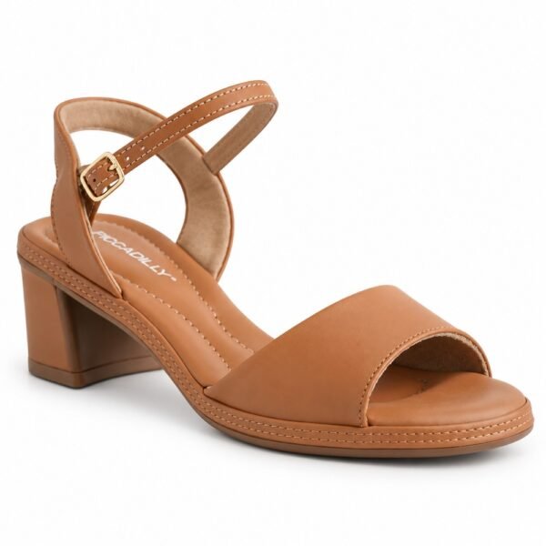 Sandália Feminina Piccadilly Salto Bloco Caramelo 566096