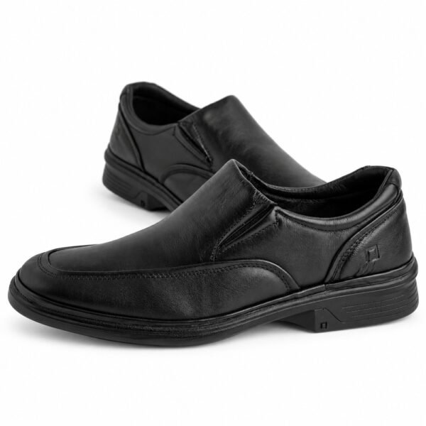 Sapato Masculino Pipper Softness em Couro Preto 6007
