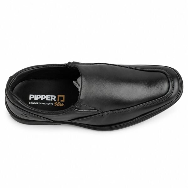Sapato Masculino Pipper Softness em Couro Preto 6007